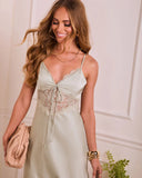 Delicate Poise Satin Lace Slip Dress