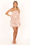 Loella One Shoulder Mini Dress Pink Floral