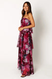 Bloom Strapless Maxi Dress Purple Floral