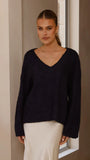 Silas Knit Top Navy