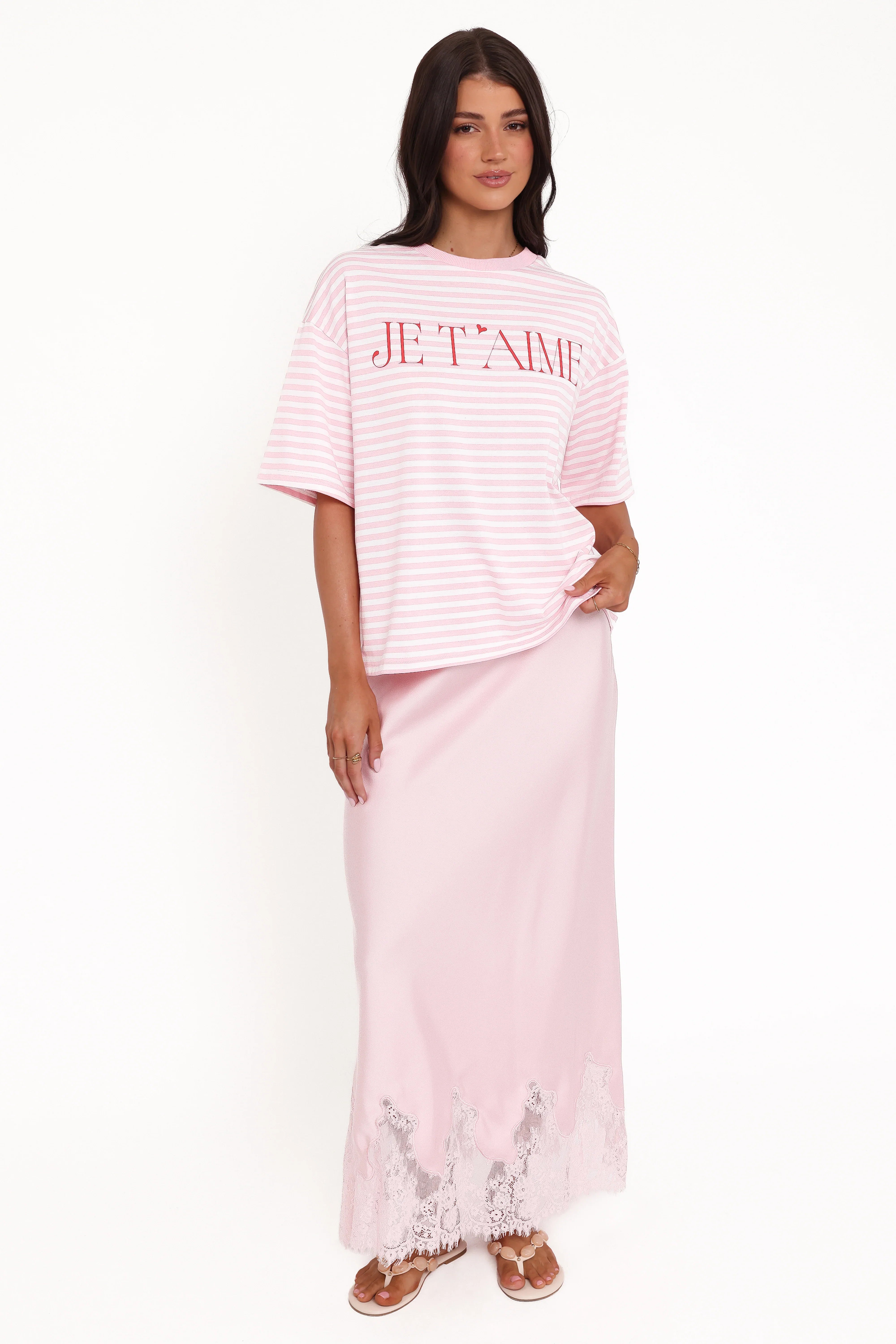 Marly Je TAime Tee Pink Stripe