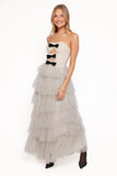 Kelari Strapless Midi Dress Cream Polka Dot