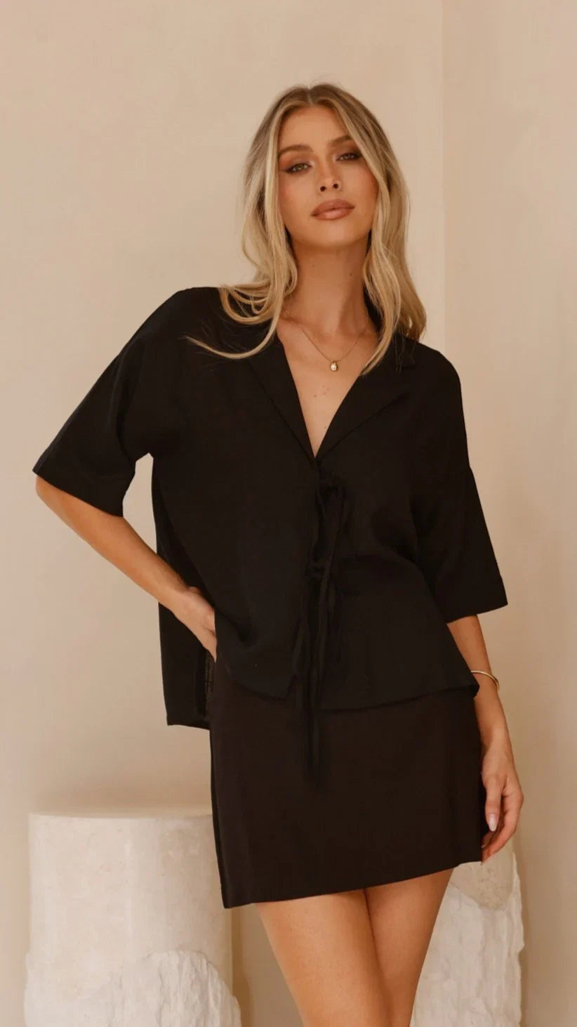 Louise Mini Skort Black