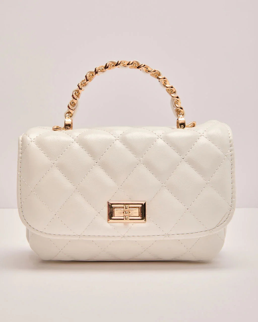 Laura Quilted Vegan Leather Top Handle Bag