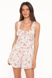Antonia Lace Trim Top White Poppy Rose