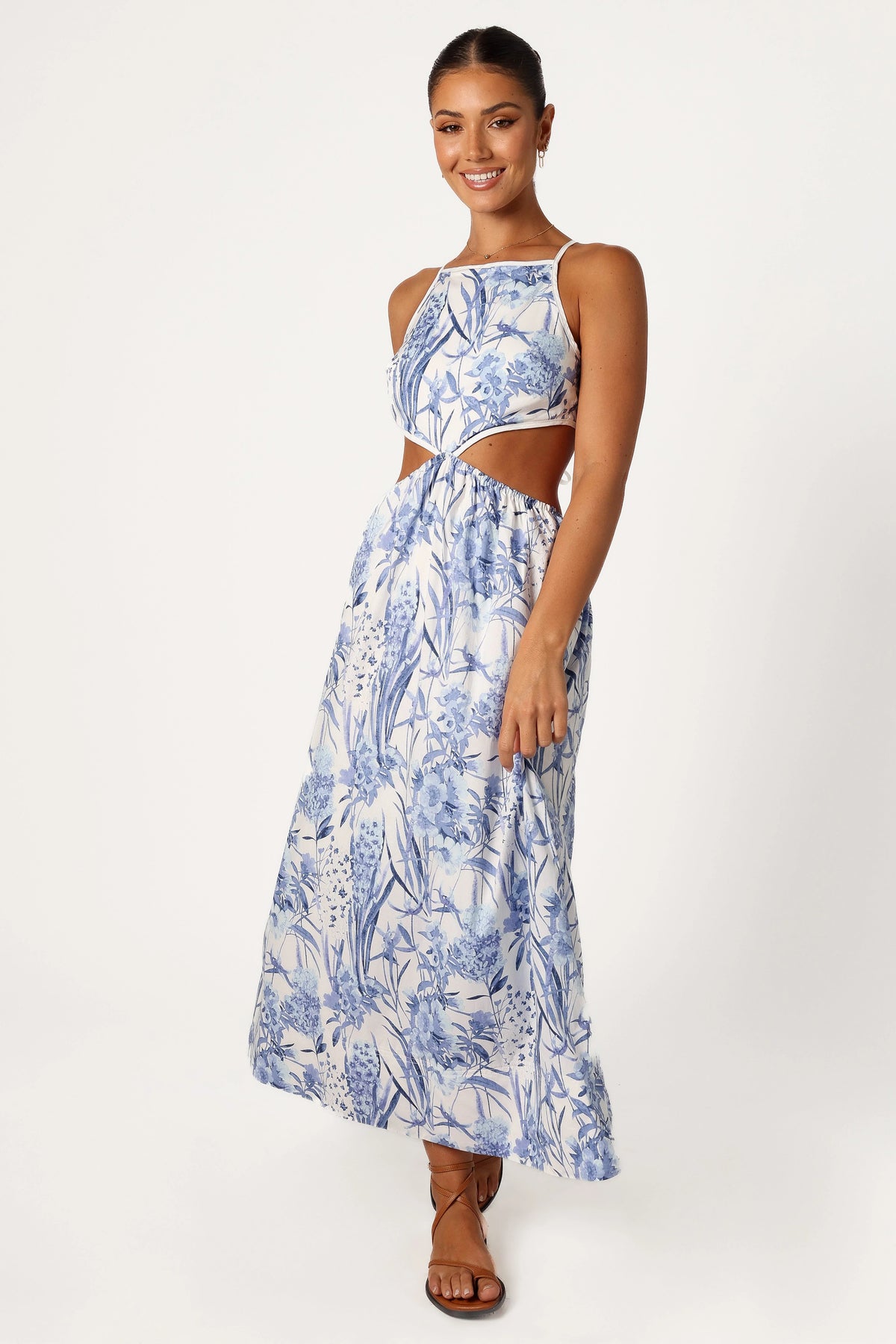 Sena Midi Dress Blue Floral