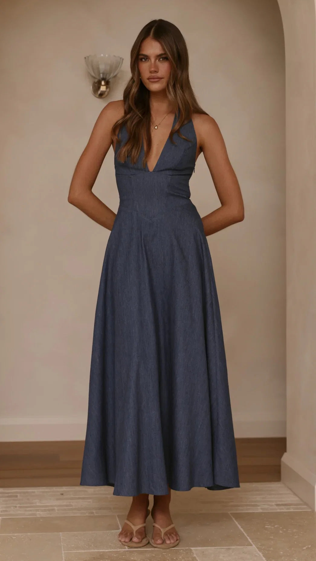 Skye Maxi Dress Steel Blue