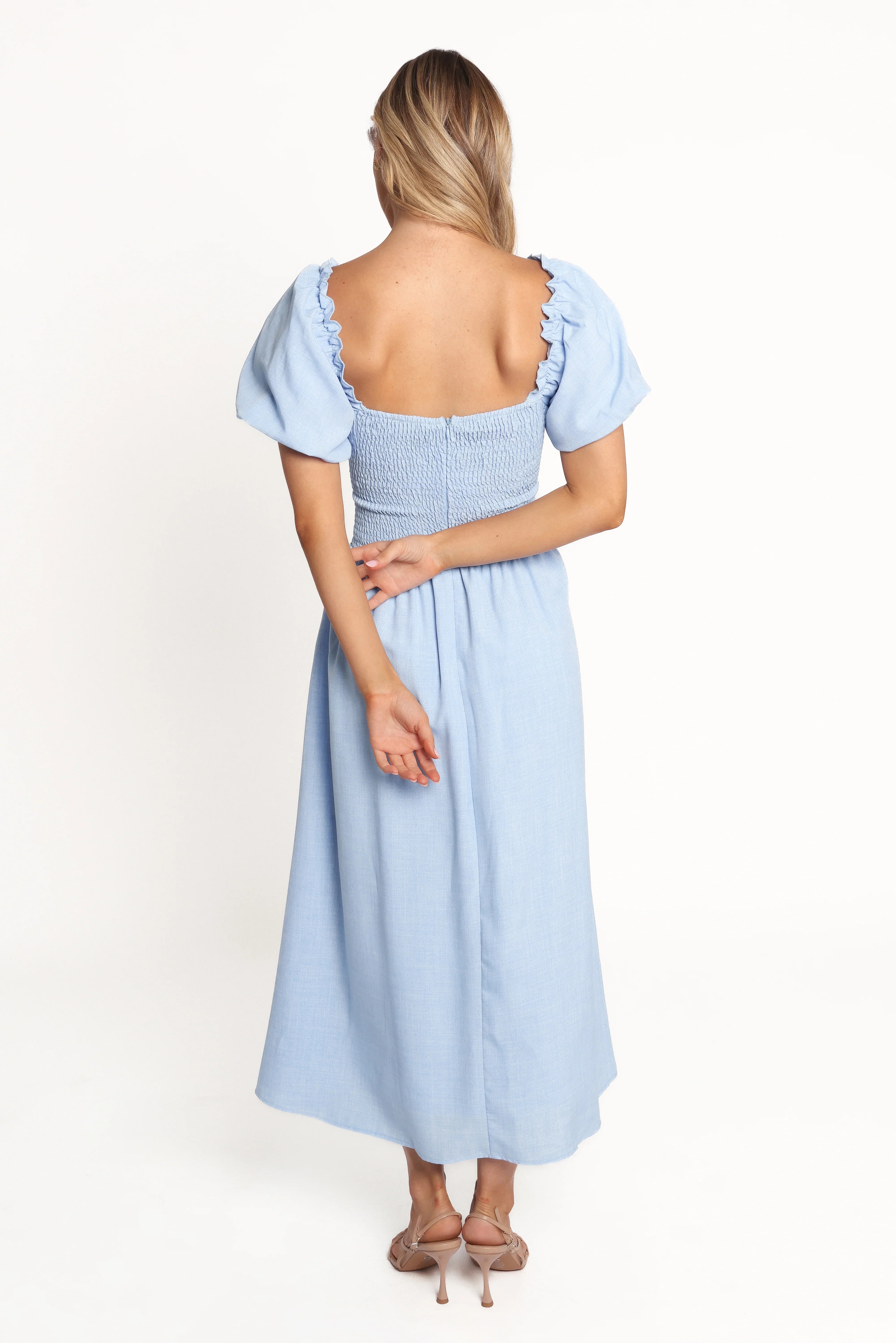 Cintra Puff Sleeve Maxi Dress Blue