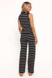 Juna Knitted Pant Set Black White Stripe