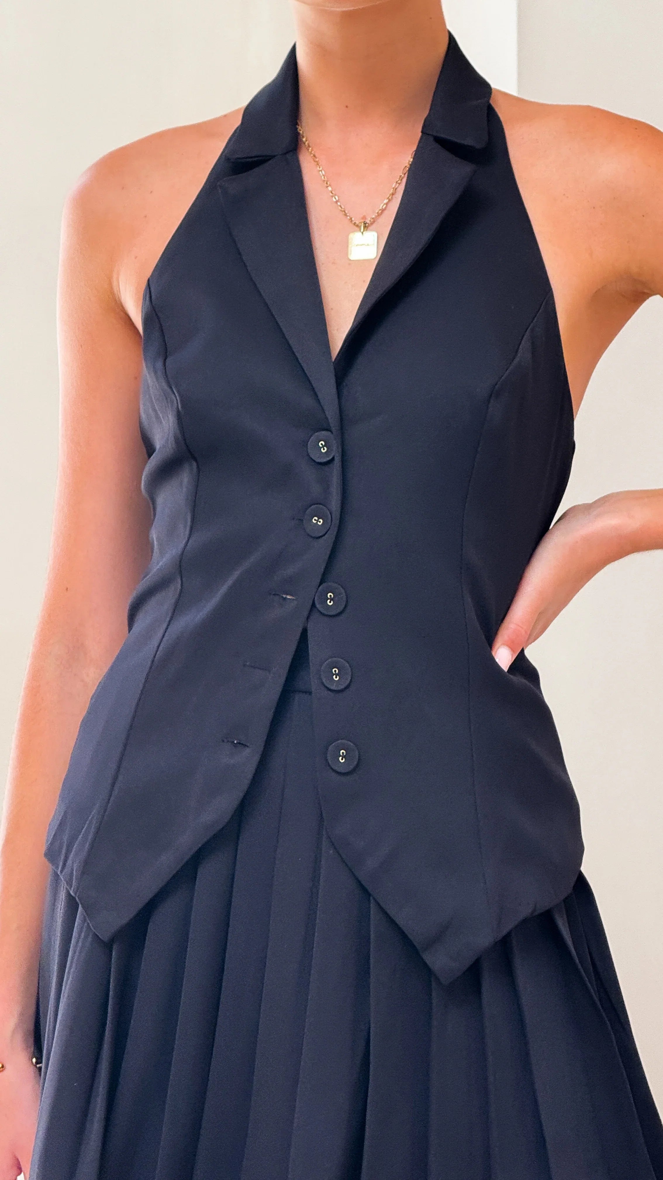 Yetta Vest Top Black