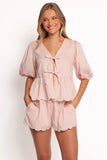 Zarie Scalloped Short Set Light Pink