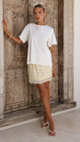 Kiki Lace Mini Skirt Yellow Floral