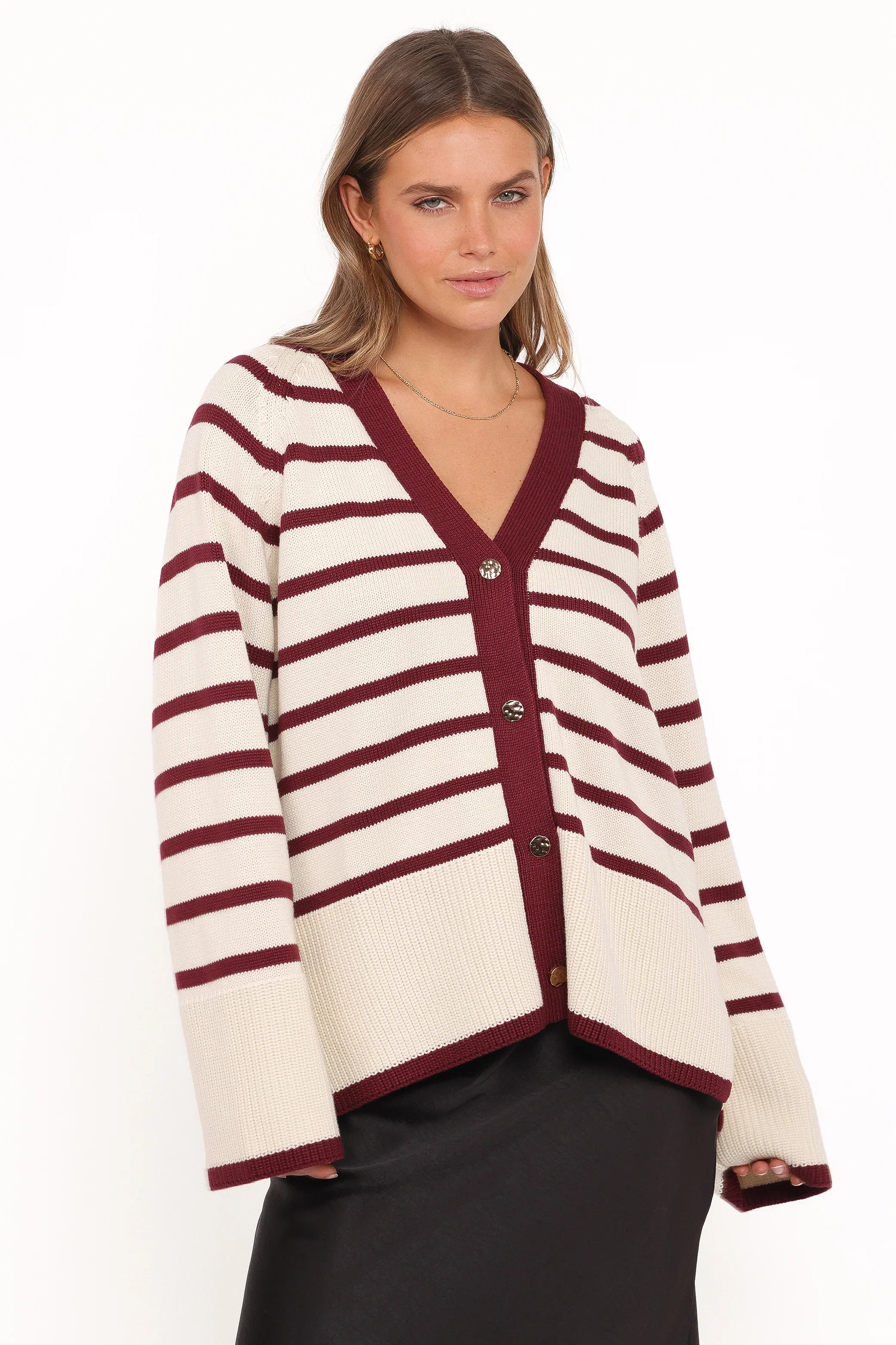Aydee Cardigan Cherry Stripe