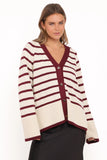 Aydee Cardigan Cherry Stripe
