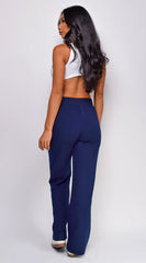 Mina French Terry Straight Cargo Pocket Joggers Navy