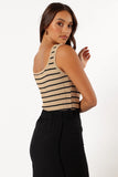 Milla Knit Top Beige Black