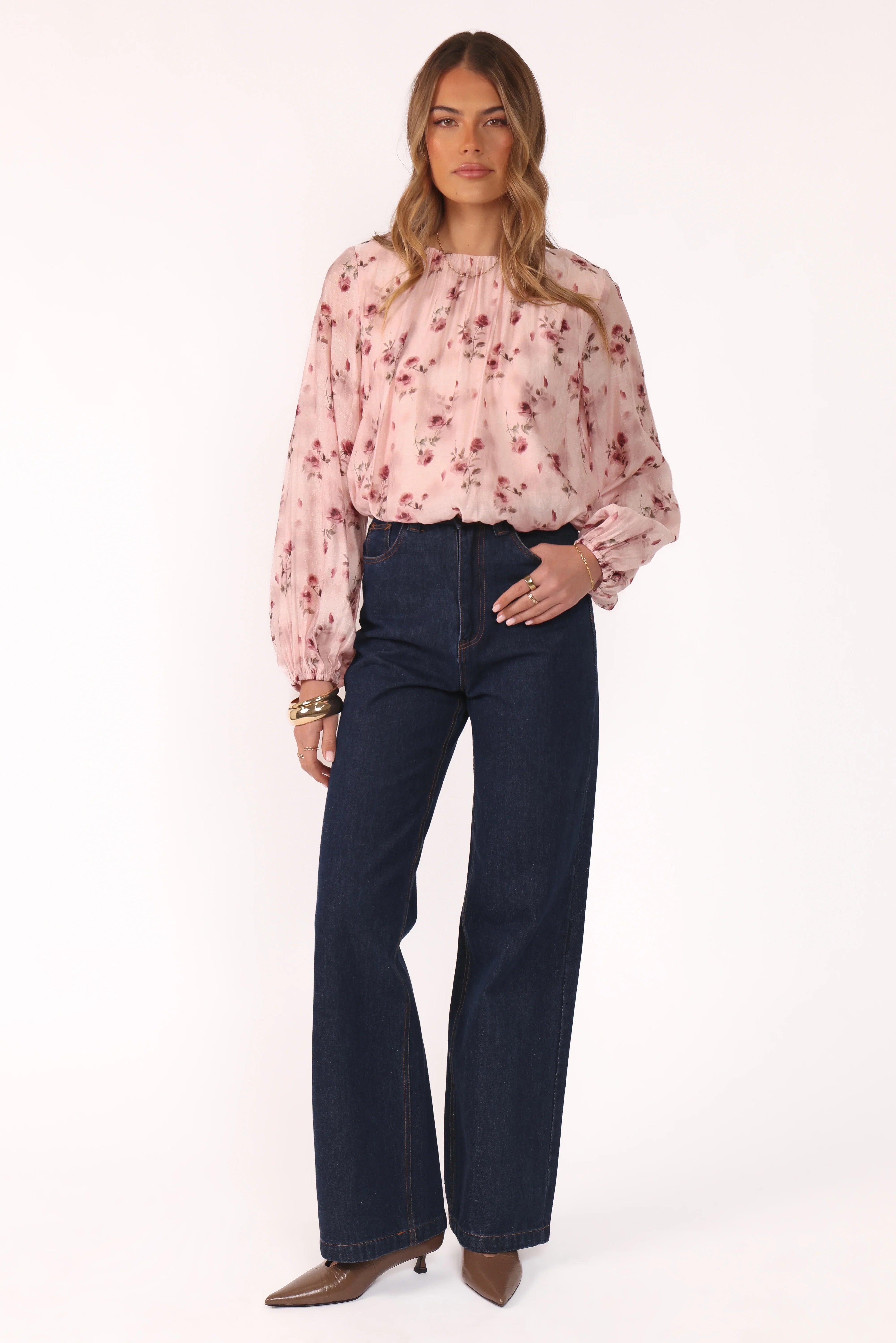 Dallas Long Sleeve Top Pink Rose