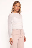Riven Shirred Top White