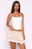 Cant Help It Mini Skirt Oat Gingham