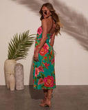 Jessica Floral Halter Midi Dress