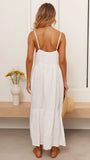 Avalia Linen Maxi Dress White