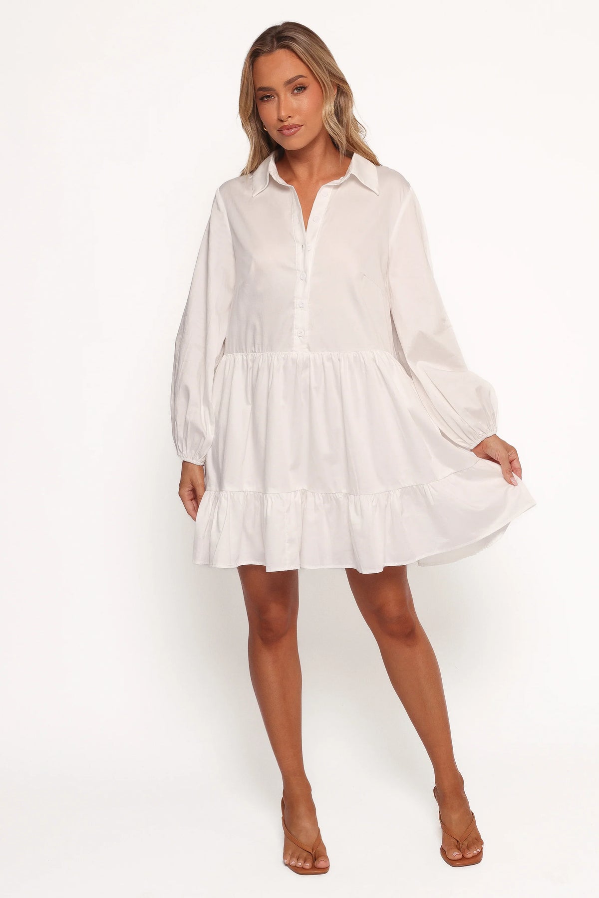 Carlotta Long Sleeve Mini Dress White