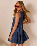 Americana Coast Tiered Denim Mini Dress