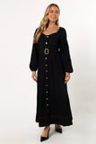 Mateo Long Sleeve Denim Dress Black