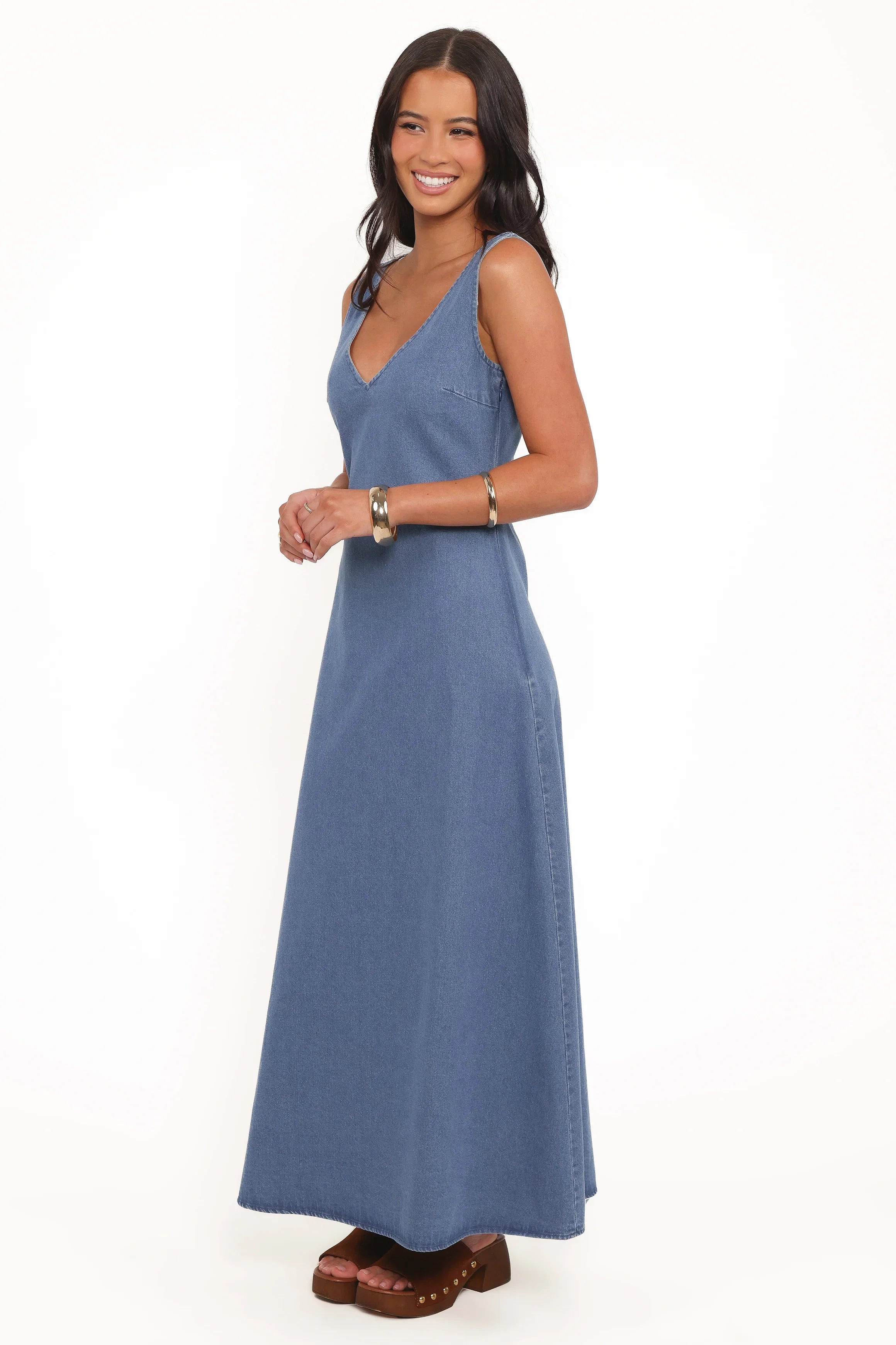 Odelia Denim Maxi Dress Indigo