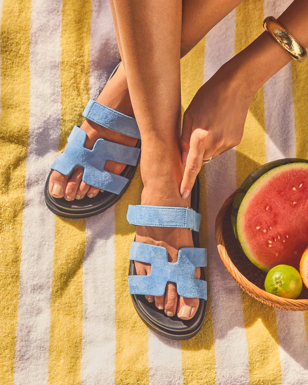 Kensington Faux Suede Platform Slides