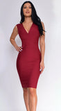 Anniston Bandage Midi Dress Burgundy