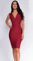 Anniston Bandage Midi Dress Burgundy