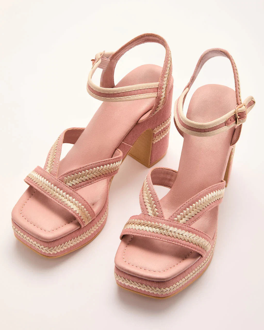 Tullia Contrast Trim Raffia Platform Sandals