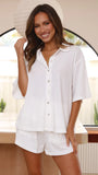 Chloe Top and Shorts Set White