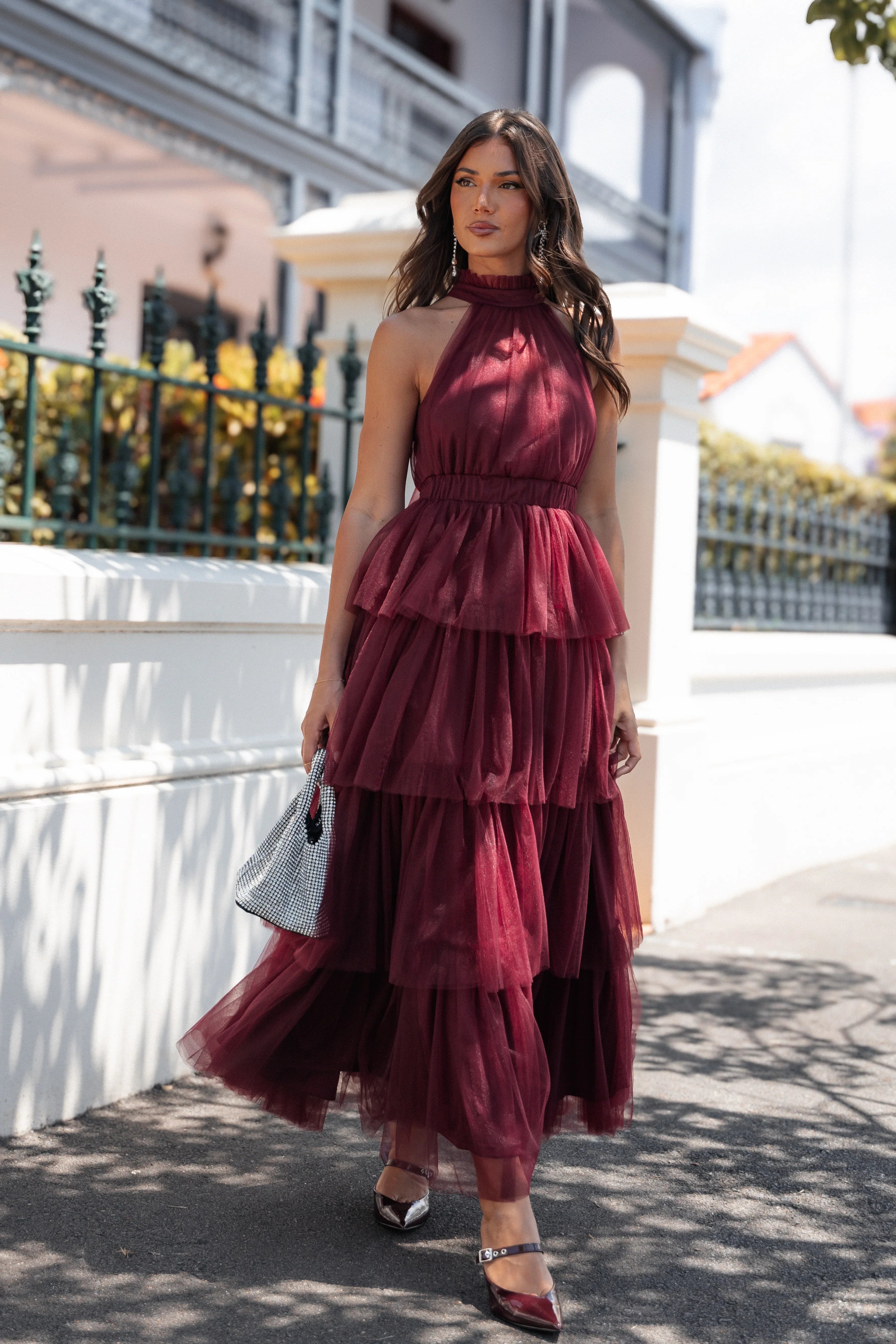 Frances Halterneck Maxi Dress Wine