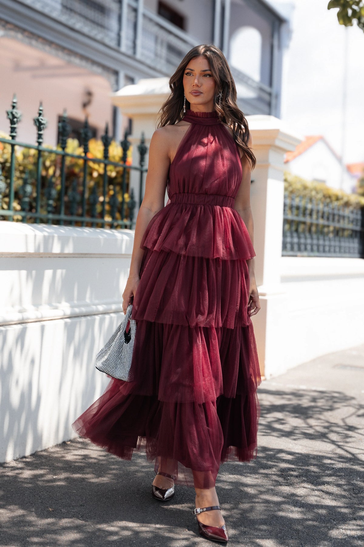 Frances Halterneck Maxi Dress Wine