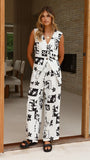Samaya Pants White Black Print