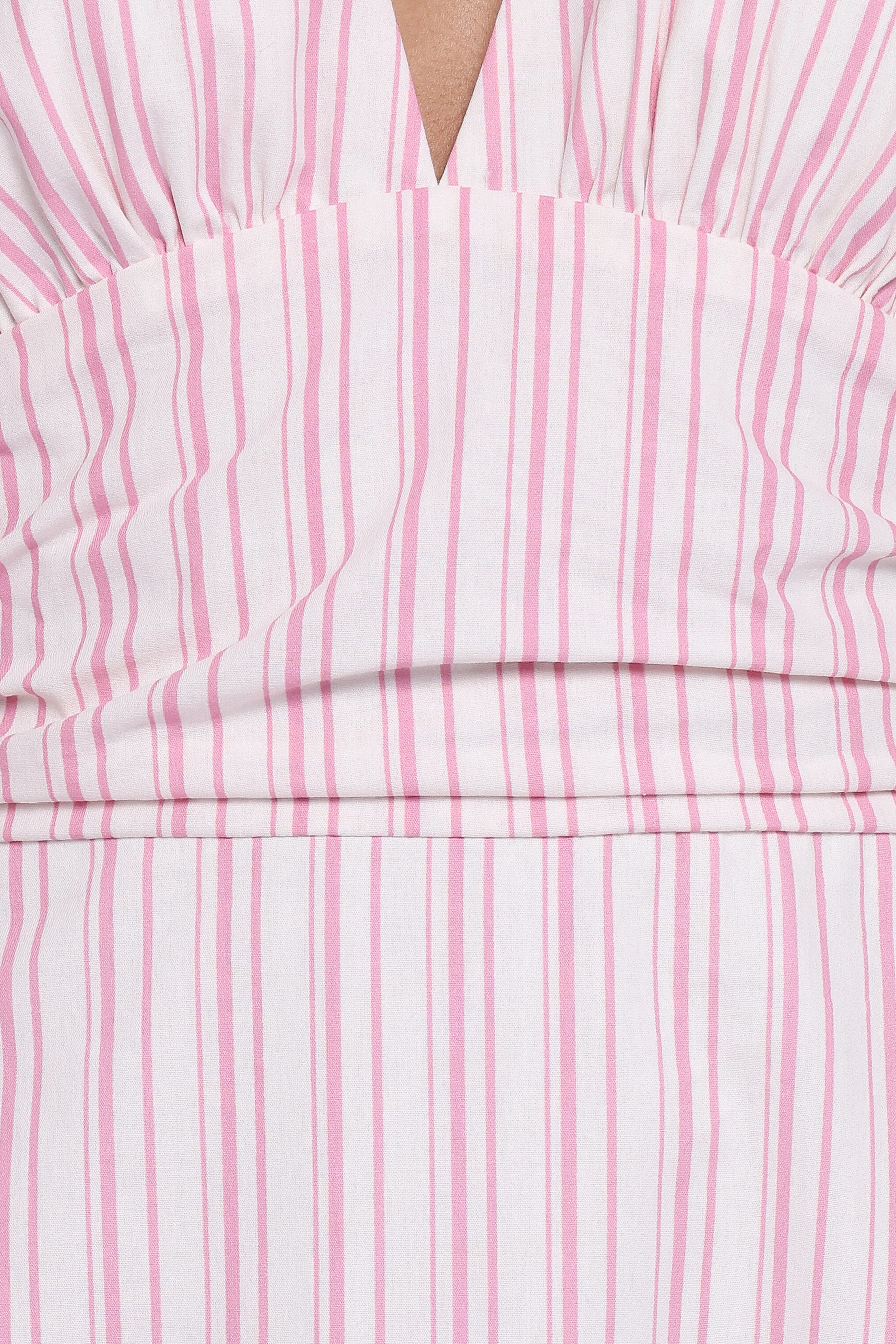 Marie Halterneck Maxi Dress Pink Stripe