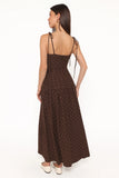 Mischa Maxi Dress Brown Polka Dot