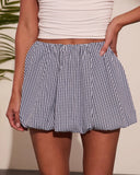 Day Trips Gingham Print Bubble Hem Mini Skort