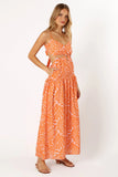 Dalton Cut Out Maxi Dress Orange Print