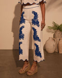 Ocean Drive Embroidered Linen Pants
