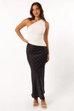 Heidi Stripe Slip Skirt Black White Stripe