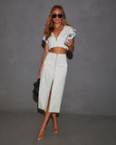 Luxe Lifestyle Front Zip Midi Skirt