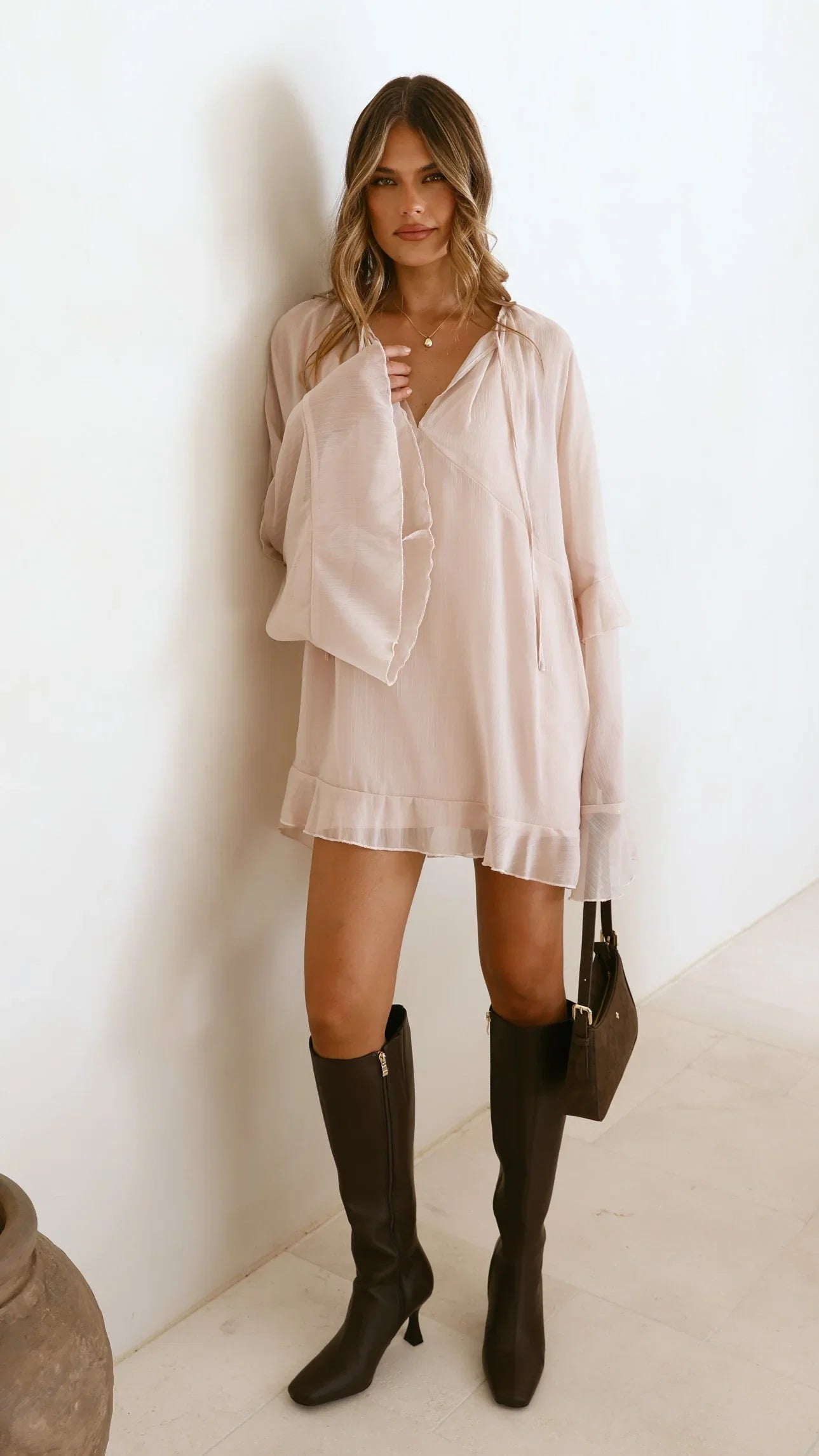 Leera Mini Dress Nude