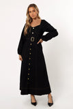 Mateo Long Sleeve Denim Dress Black