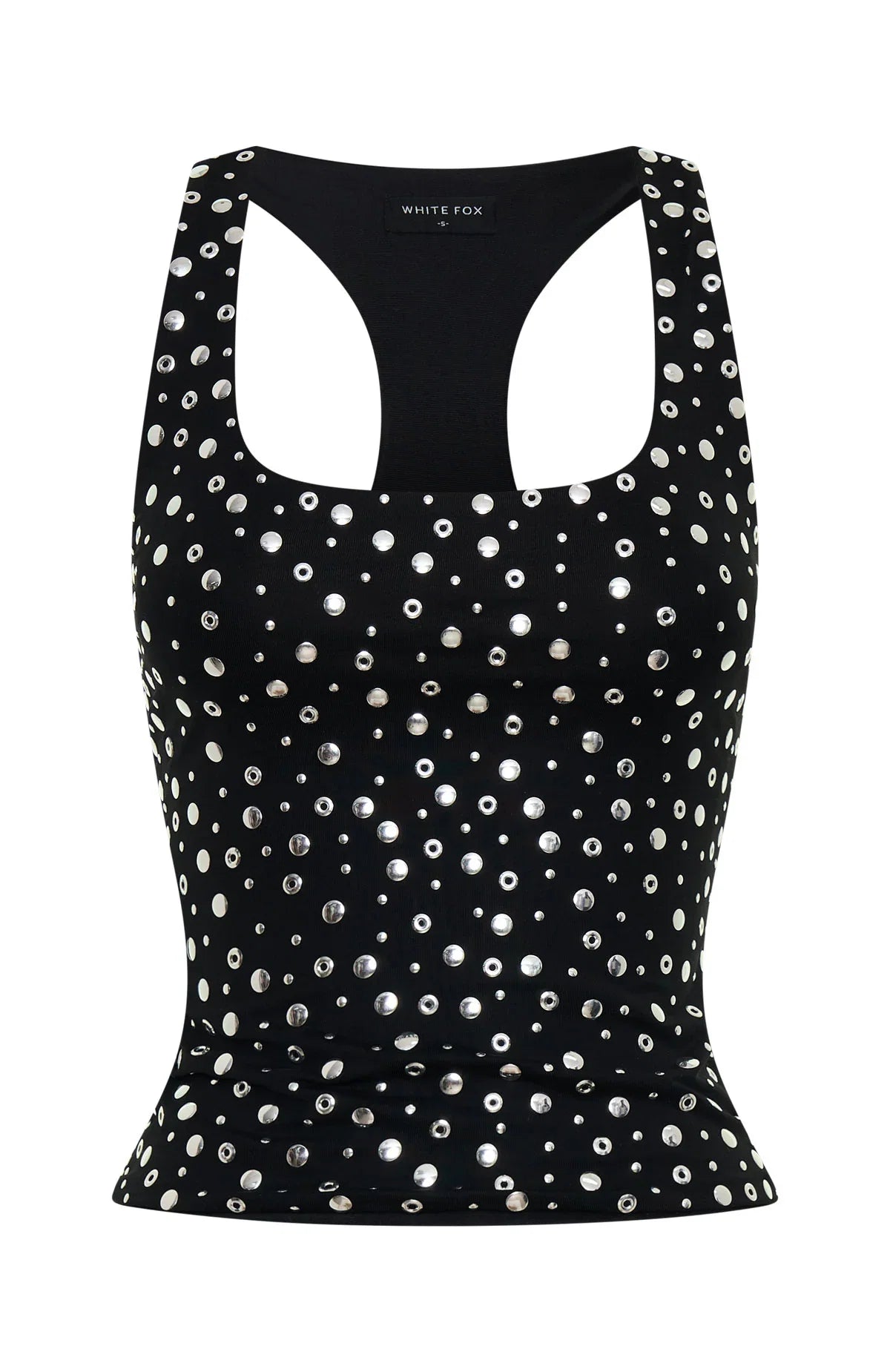Festival Feels Embellished Tank Top Black