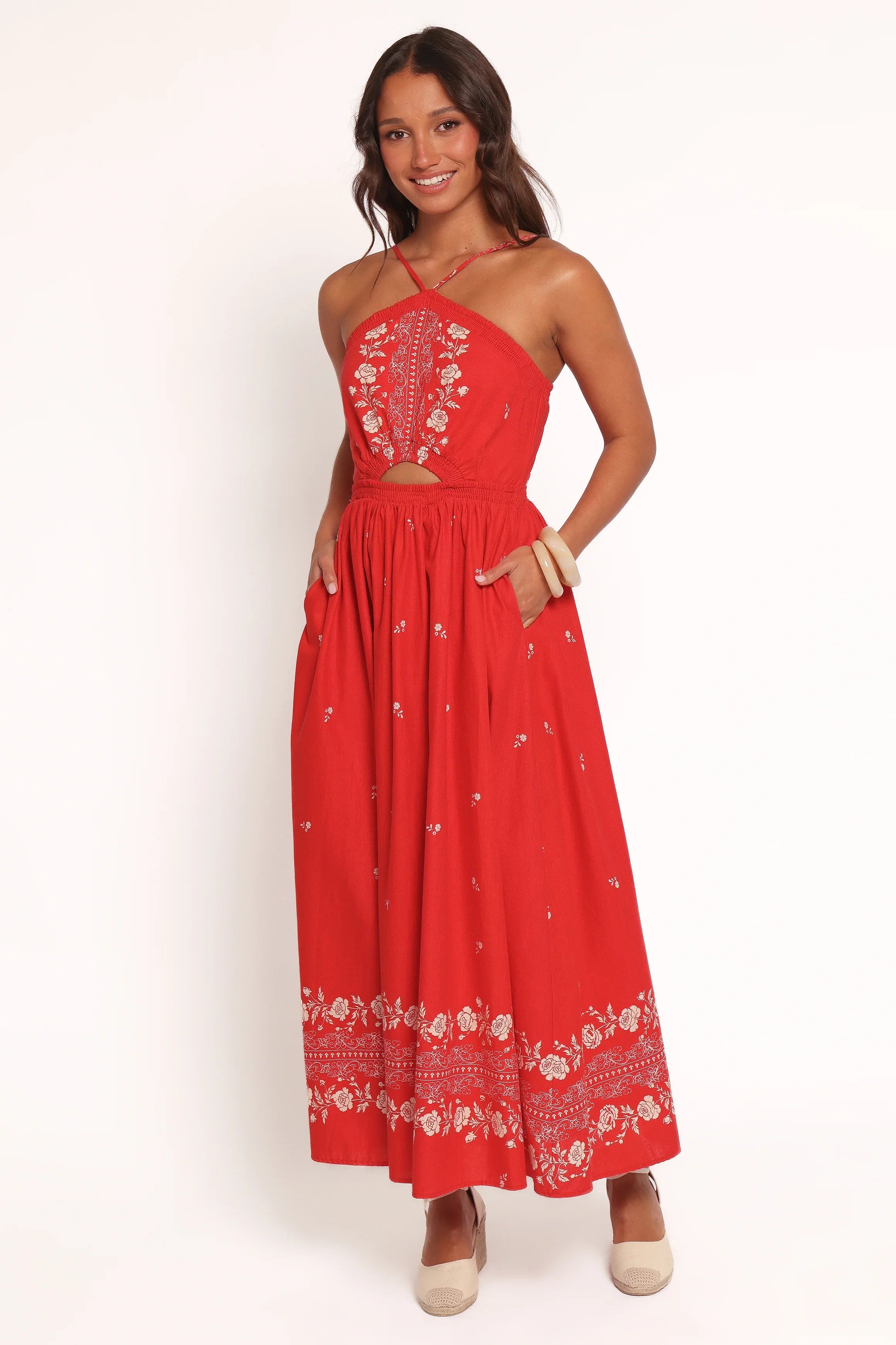 Madi Maxi Dress Red Floral Bandana