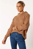 Rayne Turtleneck Knit Sweater Beige