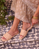 Selenah Woven Raffia Flat Sandals